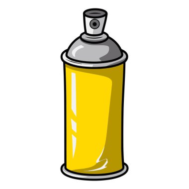 Boya spreyi düz tasarım vektör çizimi. Yaratıcı ve sanat temalı tasarımlar için ideal sprey boya kutusunun basit ve temiz bir temsili..