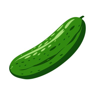 Salatalık turşusu vektör çizimi. Basit ve izole tasarım, yiyeceklerle ilgili grafikler, ambalajlar ve tarif görselleri için mükemmel..