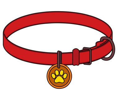 Hayvan Yakası Simgesi. Beyaz arka planda izole edilmiş basit bir tasma tasması. Hayvanlarla ilgili tasarımlar, hayvan bakımı temaları ve hayvan ürünleri markalaşması için ideal..