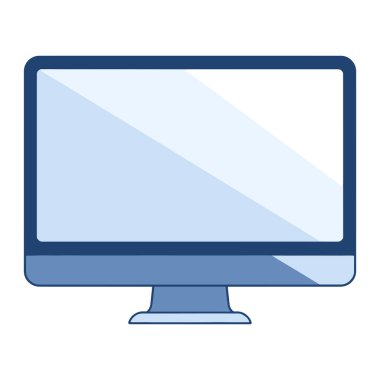 Beyaz arka planda izole edilmiş siyah ve gri renkli gerçekçi masaüstü monitörü. Şık bilgisayar ekran tasarımı teknoloji ve iş teması için ideal. Vektör illüstrasyonu