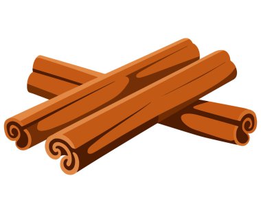 Yuvarlanmış tarçın çubukları renk çizgisi simgesi. Baharat, aroma ve spa aromalı spa için baharat. Beyaz arkaplanda izole edilmiş vektör illüstrasyonu.