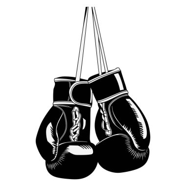 Bir spor markası için siluet boks eldiveni logosu. Güç, rekabet ve atletizmi temsil eden cesur ve minimalist siyah simge.