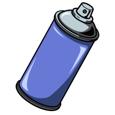 Sprey ikonu yönlendirebilir. Basit bir tasarım ile boya spreyi çizimi. Beyaz arka planda izole edilmiş Aerosol şişesi sembolü.