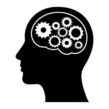 Vektör İllüzyonu 'nu düşünün. Fikirleri, yenilikleri ve problem çözmeyi temsil eden yaratıcı tasarım. Soyut beyin, ampul ya da modern düz stildeki düşünce kabarcığı elementleri.