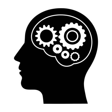 Tasarım kavramını düşün. İçinde çarklar olan insan kafası, teknolojiyi, mühendisliği ve yeniliği simgeliyor. Cogwheel mekaniği problem çözme ve yaratıcılık için beyne entegre edildi.