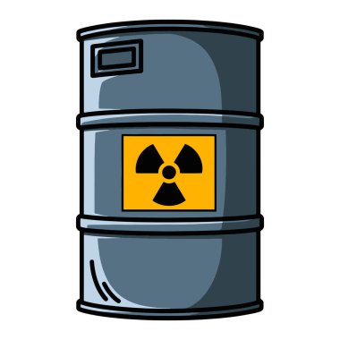 Tehlikeli sembollü zehirli atık varili ikonu. Çevresel kirliliği ve kirliliği temsil eden vektör illüstrasyonu.