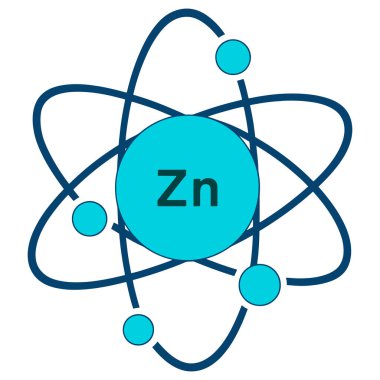 Çinko ikon, Zn vitamin kompleksi ve organik gıda konsepti. Beslenme, sağlık ve sağlıklı yaşam tarzı temalı projeler için vektör illüstrasyonu ideal.