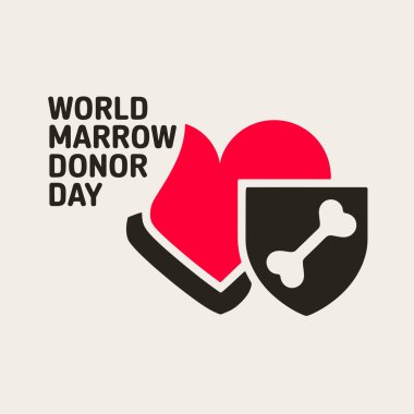 Vektör illüstrasyon Dünya İlik Bağış Günü. Farkındalık kampanyaları, sağlık desteği görselleri ve kemik iliği bağışı ve küresel bağış tanıma için ideal.