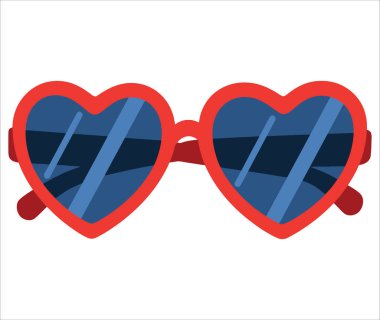 Kalp gözlüğü vektör simgesi. Romantik aşk aksesuar tasarımı.