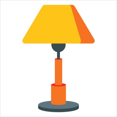 Masa lambası çizimi beyaza izole edildi. Modern ev ışıklandırma tasarımı iç dekorasyon katalogları ve yaşam alanı kavramları için mükemmeldir..