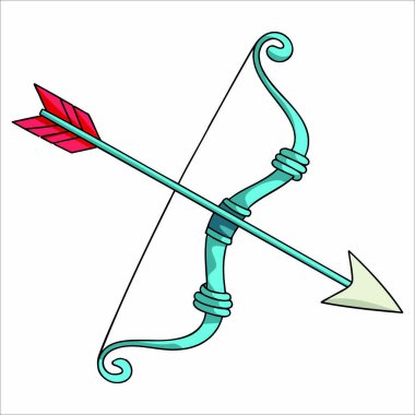 Çizgi film prensi şövalyesi, yaylı ve oklu silah vektör illüstrasyonlu şeffaf arka planda izole edilmiş düz tasarım. Ortaçağ, fantezi ve oyun temalı tasarımlar için ideal.