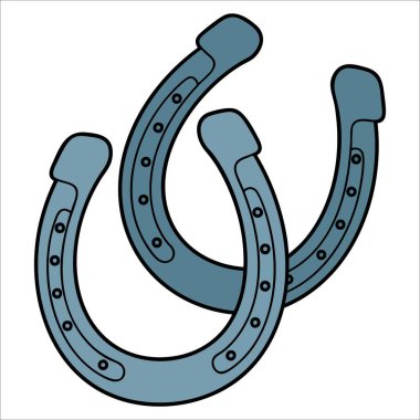 At nalı izole edilmiş vektör çizimi binicilik sporu tasarımları, iyi şans sembolleri ve kırsal temalı görseller için uygundur..