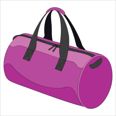 Spor poşeti vektör simgesi. Spor, spor, seyahat, görsel ve ekipman sembolleri için ideal bembeyaz düz tasarım.