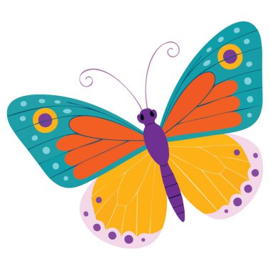 Oyuncak düz ikon vektör illüstrasyonu için kelebek bembeyaz arkaplan üzerinde izole edilmiş web reklamcılığı ve oyuncak oyunu tasarımları için ideal element