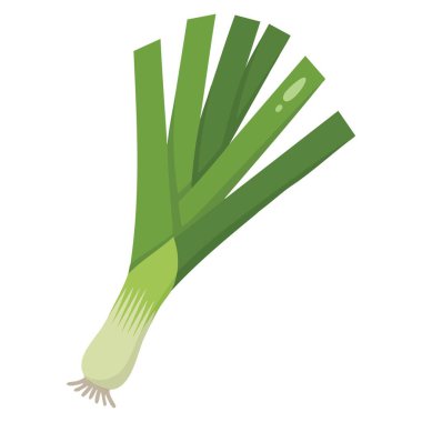 Çizgi film düz stil pırasa simgesi izole nesne. Tarım vektörü illüstrasyonundan sebzeli organik ekolojik ürün sağlıklı beslenme ve ekolojik gıda tasarımları için mükemmeldir..