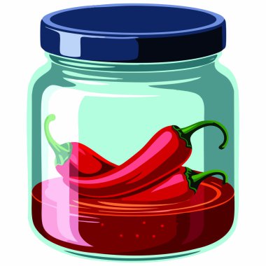 Beyaz arkaplanda izole edilmiş baharat vektör illüstrasyonlu karikatür kavanozları pankartlar ve baharat tasarımları için harika.