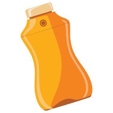 Çizgi film hardal simgesi düz stil, hardal vektör çizimi beyaz arkaplanda izole, yemek, sos ve fast food görselleri için ideal.