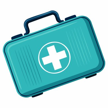 Medicine düz bavul vektör çizimi beyaz arkaplan üzerinde izole pankart etiketleri bilgi grafikleri ve sağlık tıbbi tasarım unsurları için uygun