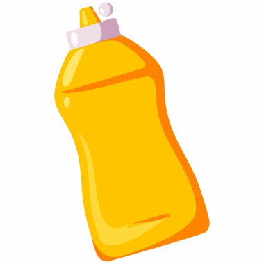 Hardal simgesi çizgi film düz stili, karikatür hardal vektör çizimi beyaz arkaplanda izole, baharat ve yemek tasarımı temaları için mükemmel.