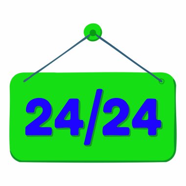 Çalışma saatlerini gösteren pano vektörü, beyaz bir arkaplanda izole edilmiş, dükkan, ofis veya kafe tasarımları, iş şablonları ve vektör çizimleri için ideal.