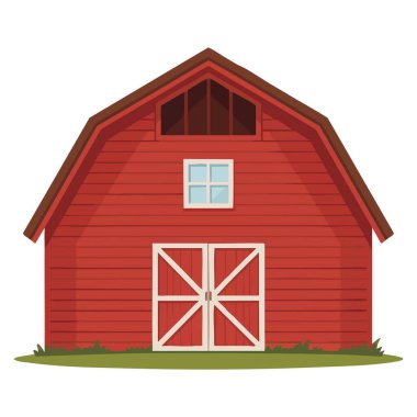 Vektör çiftliği düz çizgi film ikonu. Web tasarımı, tarım, eko projeleri, tarım illüstrasyonları ve eğitim veya çevre temalı görseller için ideal.