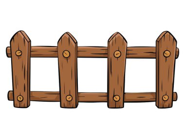 Ahşap çit düz çizgi film ikonu vektör çizimi, bahçe, kırsal, inşaat ve açık alan temalı görseller için mükemmel..