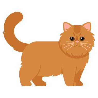 Beyaz zemin üzerinde izole edilmiş sevimli kedi kedi konsepti çizgi film düz illüstrasyon web sitesi ve evcil hayvan temalı tasarımlar için mükemmel.