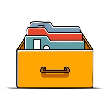 Kağıt belgeleri sistematikleştirme veri dizinleri denetim muhasebe arşivi ve ofis iş akışı tasarımı için uygun olan kitap tutma kartı vektör çizimi RGB renk simgesi