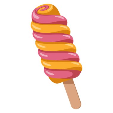 Çizgi film düz vektör illüstrasyon dondurma çubuk konsepti dondurulmuş tatlı ve tatlı lezzet yaz mevsimi için mükemmel şeker şablonu ve taklit