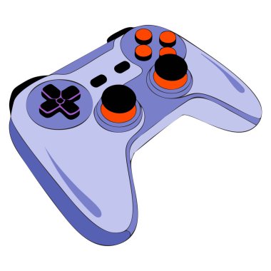 Dijital tasarım posteri veya uygulama grafikleri için ideal oyun teknolojisi ve eğlence konsepti üzerine modern oyun denetleyici vektör çizimi