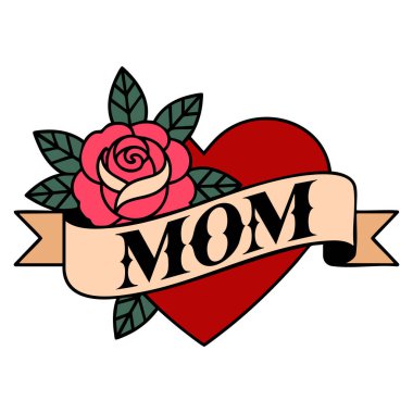 Annemin kalp vektör ilüstrasyonunu seviyorum. Tebrik kartı tipografi poster tasarımı için mükemmel. Anneler Günü kutlaması ya da aile temalı yaratıcı sanat eseri.