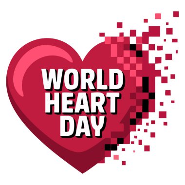 Dünya Kalp Günü için vektör illüstrasyon tasarımı şablonu farkındalık önleme kontrolü ve kalp organ bakımı temalı tasarımlar için mükemmeldir