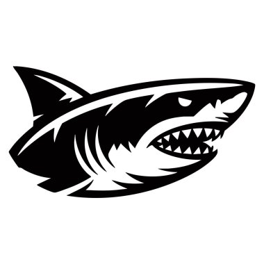 Spor logosu tasarımı, çizgi film karakteri, deniz teması, oyun ve yaratıcı maskot çizimleri için ideal kızgın köpekbalığı maskotunun vektör çizimi