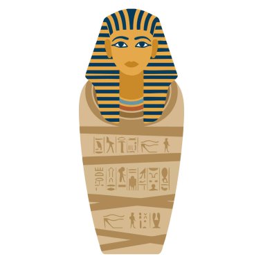 Mısır kültürünün temsili kavramının vektör illüstrasyonu Mısır kültürü tarihi için idealdir tanrı heykeli Afrika mitolojisi afişi ve eğitim tasarımları