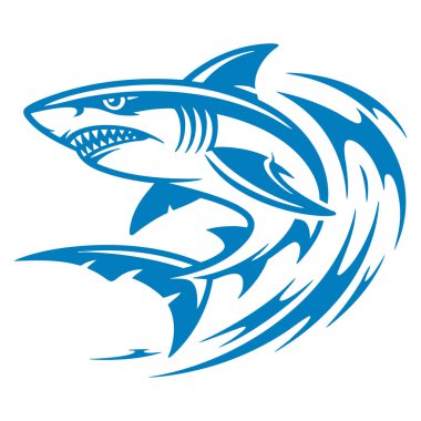 Kabile tasarımı köpekbalığı siluetinin vektör çizimi o sanat eseri yırtıcısı okyanus kabile tarzı yaratıcı ve dekoratif grafik tasarım için idealdir.