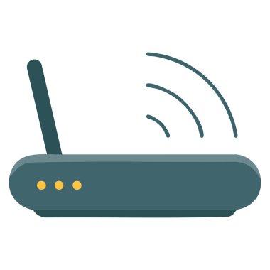 Wi fi simgesi bırakma gölgesi wi fi yönlendirici kablosuz internet erişim aygıtı logo raster sembolü kavramı için uygun siyah vektör illüstrasyonunu izole etti