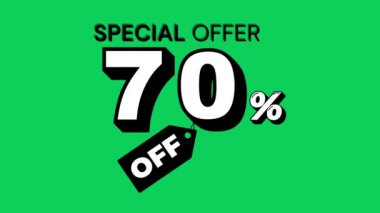 Mavi-kırmızı arka planda% 70 indirim var.