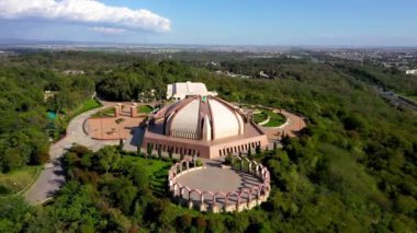 Pakistan İslamabad, Pakistan, Drone View 'ın merkezindeki Pakistan Anıtı' nın çarpıcı üst görüntüsü