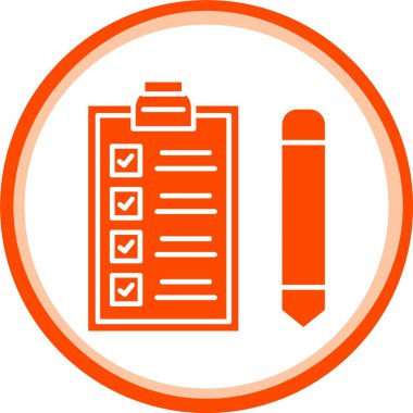 Pano simgesi turuncu illüstrasyonlu kontrol listesi