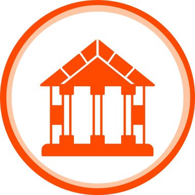 vektör evi düz simgesi izole edildi