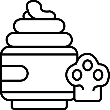 kremalı tatlı ikonu ana hatlarıyla