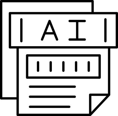 ai Yapay Zeka simgesi ana hatlar biçiminde