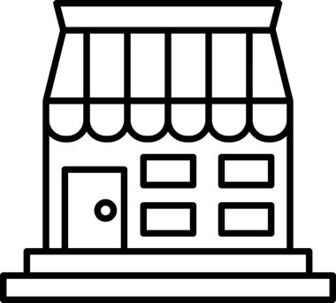 dükkan simgesi, vektör illüstrasyonu