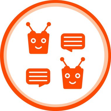 Benzersiz Robot Vektör Kabartma Simgesi