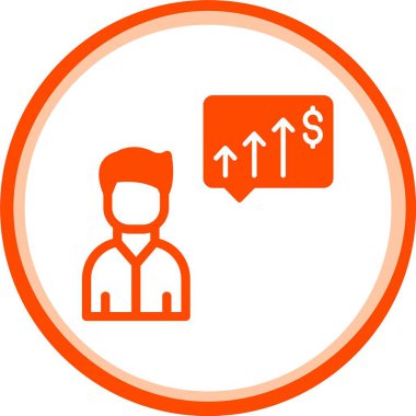 Beyaz elbiseli ve dolar işareti olan bir adamın vektör çizimi