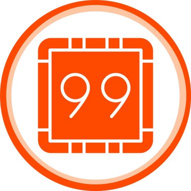 9 numara simgesi, düz biçim