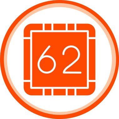 7 numaralı simge. Düz turuncu 6 numaralı vektör çizimi. Web rengi