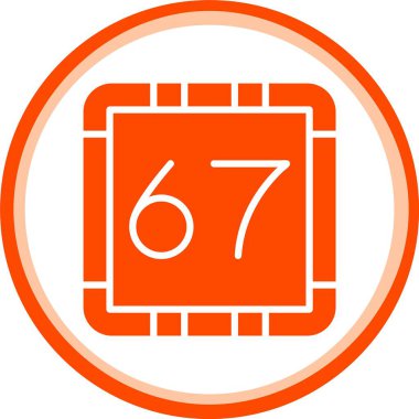 turuncu 67 derece ikon. Beyaz arkaplanda izole edilmiş web tasarımı için 6 6 derece vektör simgesi