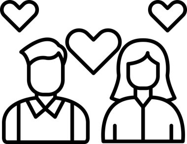 Aşk çifti kalp simgesi