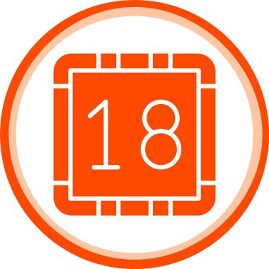 18 numara ikon vektörü turuncu